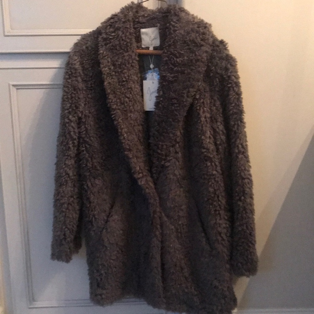 Brand new joie faux fur hairy coat